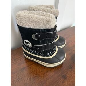 Sorel Black and Cream Baby Walker Shoes